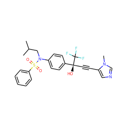 CC(C)CN(c1ccc([C@@](O)(C#Cc2cncn2C)C(F)(F)F)cc1)S(=O)(=O)c1ccccc1 ZINC000084687456