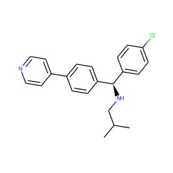 CC(C)CN[C@H](c1ccc(Cl)cc1)c1ccc(-c2ccncc2)cc1 ZINC000103265740