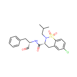 CC(C)CN1[C@@H](C(=O)N[C@H](C=O)Cc2ccccc2)Cc2cc(Cl)ccc2S1(=O)=O ZINC000013864473