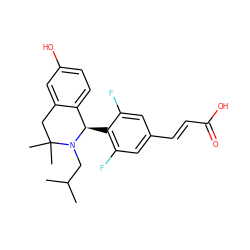 CC(C)CN1[C@H](c2c(F)cc(/C=C/C(=O)O)cc2F)c2ccc(O)cc2CC1(C)C ZINC000653730580