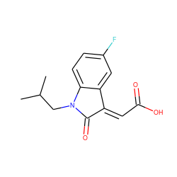 CC(C)CN1C(=O)/C(=C/C(=O)O)c2cc(F)ccc21 ZINC000049109501