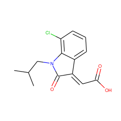 CC(C)CN1C(=O)/C(=C/C(=O)O)c2cccc(Cl)c21 ZINC000049034587