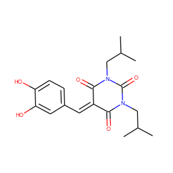 CC(C)CN1C(=O)C(=Cc2ccc(O)c(O)c2)C(=O)N(CC(C)C)C1=O ZINC000299863001