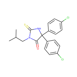 CC(C)CN1C(=O)C(c2ccc(Cl)cc2)(c2ccc(Cl)cc2)NC1=S ZINC000013642227