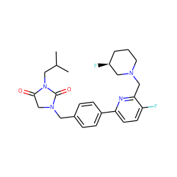 CC(C)CN1C(=O)CN(Cc2ccc(-c3ccc(F)c(CN4CCC[C@H](F)C4)n3)cc2)C1=O ZINC000072123566