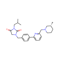 CC(C)CN1C(=O)CN(Cc2ccc(-c3cccc(CN4CCC[C@@H](C)C4)n3)cc2)C1=O ZINC000072124819