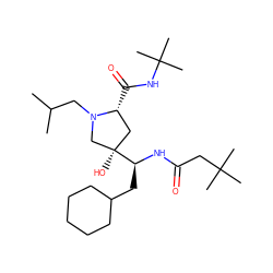 CC(C)CN1C[C@](O)([C@H](CC2CCCCC2)NC(=O)CC(C)(C)C)C[C@H]1C(=O)NC(C)(C)C ZINC000029307516