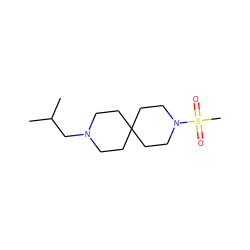 CC(C)CN1CCC2(CC1)CCN(S(C)(=O)=O)CC2 ZINC000003955961