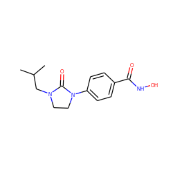 CC(C)CN1CCN(c2ccc(C(=O)NO)cc2)C1=O ZINC000205703977