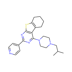 CC(C)CN1CCN(c2nc(-c3ccncc3)nc3sc4c(c23)CCCC4)CC1 ZINC000223667315