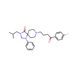 CC(C)CN1CN(c2ccccc2)C2(CCN(CCCC(=O)c3ccc(F)cc3)CC2)C1=O ZINC000013448511