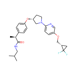 CC(C)CNC(=O)[C@@H](C)c1ccc(O[C@@H]2CCN(c3ccc(OC[C@@H]4CC4(F)F)cn3)C2)cc1 ZINC001772647991