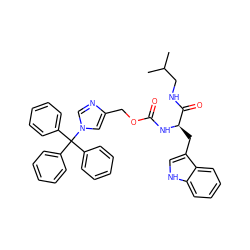 CC(C)CNC(=O)[C@@H](Cc1c[nH]c2ccccc12)NC(=O)OCc1cn(C(c2ccccc2)(c2ccccc2)c2ccccc2)cn1 ZINC000026143713