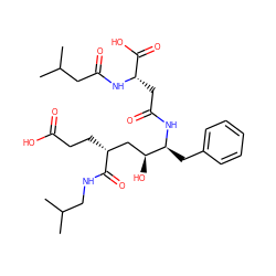 CC(C)CNC(=O)[C@H](CCC(=O)O)C[C@H](O)[C@H](Cc1ccccc1)NC(=O)C[C@H](NC(=O)CC(C)C)C(=O)O ZINC000027708080