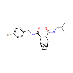 CC(C)CNC(=O)[C@H]1[C@H](C(=O)NCc2ccc(Br)cc2)[C@@H]2C=C[C@H]1C21CC1 ZINC000168451352