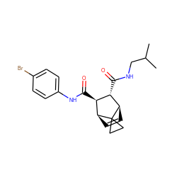 CC(C)CNC(=O)[C@H]1[C@H](C(=O)Nc2ccc(Br)cc2)[C@@H]2C=C[C@H]1C21CC1 ZINC000168460536