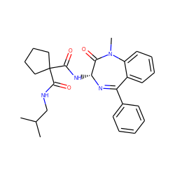 CC(C)CNC(=O)C1(C(=O)N[C@H]2N=C(c3ccccc3)c3ccccc3N(C)C2=O)CCCC1 ZINC000028822914