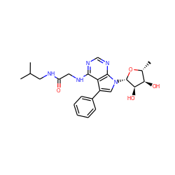 CC(C)CNC(=O)CNc1ncnc2c1c(-c1ccccc1)cn2[C@@H]1O[C@H](C)[C@@H](O)[C@H]1O ZINC000013676877