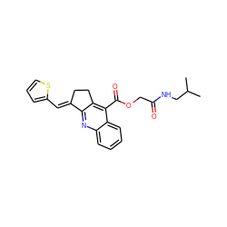 CC(C)CNC(=O)COC(=O)c1c2c(nc3ccccc13)/C(=C/c1cccs1)CC2 ZINC000005013636