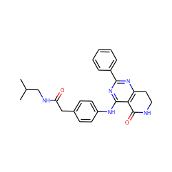 CC(C)CNC(=O)Cc1ccc(Nc2nc(-c3ccccc3)nc3c2C(=O)NCC3)cc1 ZINC000096938254