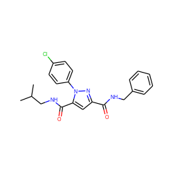 CC(C)CNC(=O)c1cc(C(=O)NCc2ccccc2)nn1-c1ccc(Cl)cc1 ZINC000013491662