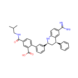 CC(C)CNC(=O)c1ccc(-c2cccc([C@@H]3C[C@H](c4ccccc4)c4cc(C(=N)N)ccc4N3)c2)c(C(=O)O)c1 ZINC000103240956