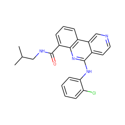 CC(C)CNC(=O)c1cccc2c1nc(Nc1ccccc1Cl)c1ccncc12 ZINC000073142260