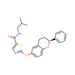 CC(C)CNC(=O)c1cnc(Oc2ccc3c(c2)CC[C@@H](c2ccccc2)O3)s1 ZINC000145548785