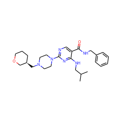 CC(C)CNc1nc(N2CCN(C[C@@H]3CCCOC3)CC2)ncc1C(=O)NCc1ccccc1 ZINC000072115031