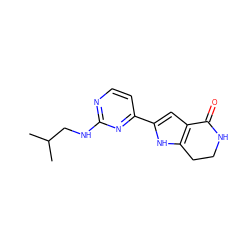 CC(C)CNc1nccc(-c2cc3c([nH]2)CCNC3=O)n1 ZINC000028970619