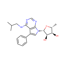 CC(C)CNc1ncnc2c1c(-c1ccccc1)cn2[C@@H]1O[C@H](C)[C@@H](O)[C@H]1O ZINC000013676861