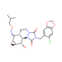 CC(C)CO/N=C1\[C@@H]2CCn3c(=O)n(Cc4cc5c(cc4Cl)OCO5)c(=O)n3[C@H]2[C@H](O)[C@H]2O[C@H]12 ZINC000102304998