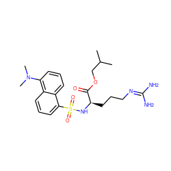 CC(C)COC(=O)[C@@H](CCCN=C(N)N)NS(=O)(=O)c1cccc2c(N(C)C)cccc12 ZINC000027899518