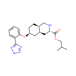 CC(C)COC(=O)[C@@H]1C[C@H]2C[C@@H](Oc3ccccc3-c3nn[nH]n3)CC[C@H]2CN1 ZINC000013645808