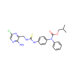 CC(C)COC(=O)N(c1ccccc1)c1ccc(NC(=S)NCc2nc(Cl)cnc2N)cc1 ZINC000071294832