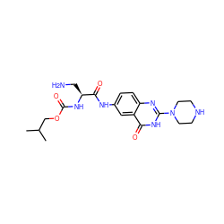 CC(C)COC(=O)N[C@@H](CN)C(=O)Nc1ccc2nc(N3CCNCC3)[nH]c(=O)c2c1 ZINC000653724622