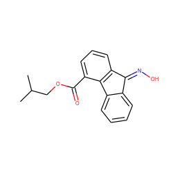 CC(C)COC(=O)c1cccc2c1-c1ccccc1/C2=N\O ZINC000013118518