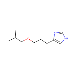 CC(C)COCCCc1c[nH]cn1 ZINC000013801342