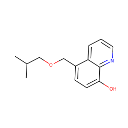 CC(C)COCc1ccc(O)c2ncccc12 ZINC000000233300