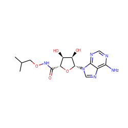 CC(C)CONC(=O)[C@H]1O[C@@H](n2cnc3c(N)ncnc32)[C@H](O)[C@@H]1O ZINC000013861533