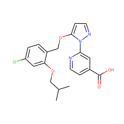 CC(C)COc1cc(Cl)ccc1COc1ccnn1-c1cc(C(=O)O)ccn1 ZINC000146814667