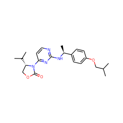 CC(C)COc1ccc([C@H](C)Nc2nccc(N3C(=O)OC[C@@H]3C(C)C)n2)cc1 ZINC000205150360