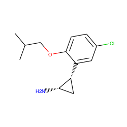 CC(C)COc1ccc(Cl)cc1[C@@H]1C[C@@H]1N ZINC000072170796