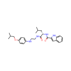 CC(C)COc1ccc(NCCNC(=O)[C@H](CC(C)C)NC(=O)c2cc3ccccc3[nH]2)cc1 ZINC000013490304