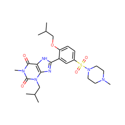 CC(C)COc1ccc(S(=O)(=O)N2CCN(C)CC2)cc1-c1nc2c([nH]1)c(=O)n(C)c(=O)n2CC(C)C ZINC000013818350