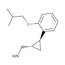 CC(C)COc1ccccc1[C@H]1C[C@@H]1CN ZINC000080441726