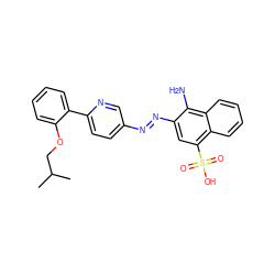 CC(C)COc1ccccc1-c1ccc(/N=N/c2cc(S(=O)(=O)O)c3ccccc3c2N)cn1 ZINC000201510761