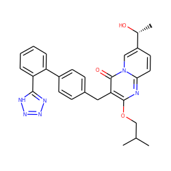 CC(C)COc1nc2ccc([C@@H](C)O)cn2c(=O)c1Cc1ccc(-c2ccccc2-c2nnn[nH]2)cc1 ZINC000029547932