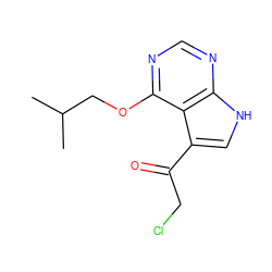 CC(C)COc1ncnc2[nH]cc(C(=O)CCl)c12 ZINC001772647740