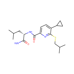 CC(C)CSc1nc(C(=O)N[C@@H](CC(C)C)C(N)=O)ccc1C1CC1 ZINC000207741082